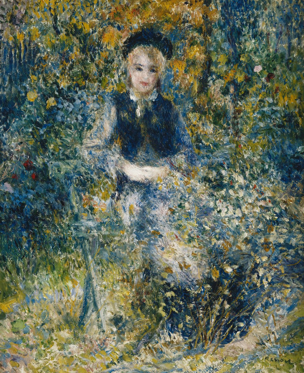 Moça em um banco; A menina no banco, 1875 de Pierre Auguste Renoir