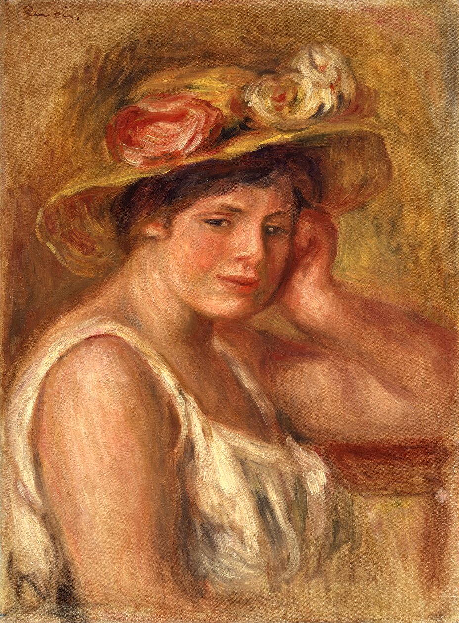 Moça com um chapéu de Pierre Auguste Renoir