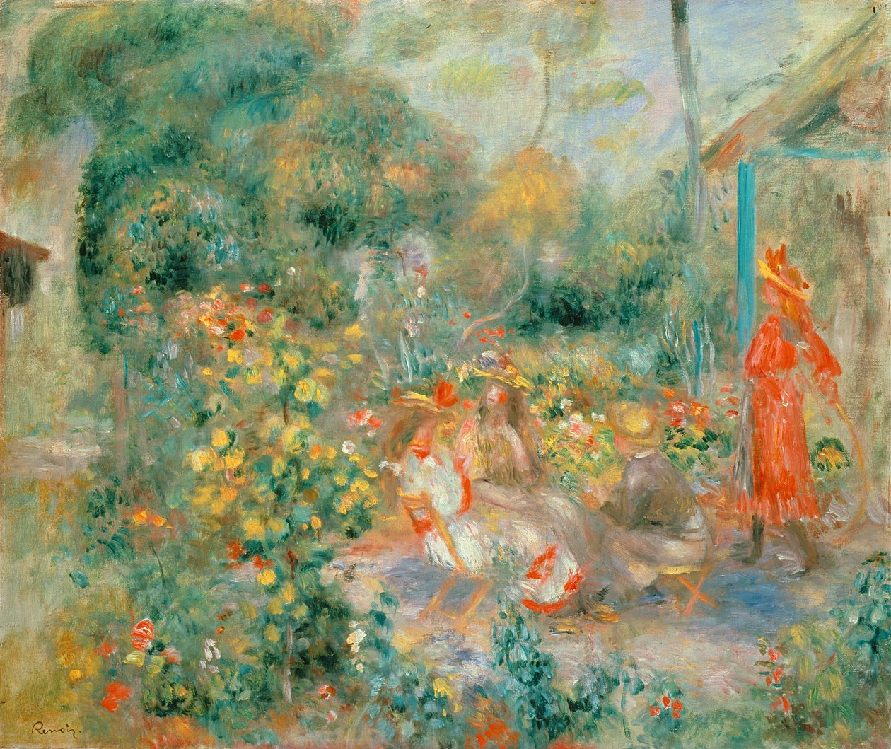 Meninas no jardim de Montmartre de Pierre Auguste Renoir