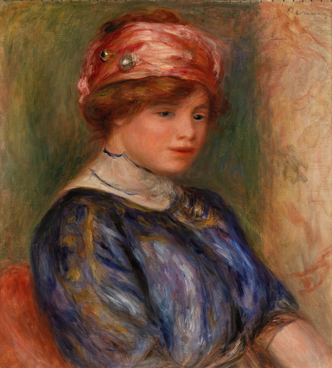 Jovem de azul, busto de Pierre Auguste Renoir