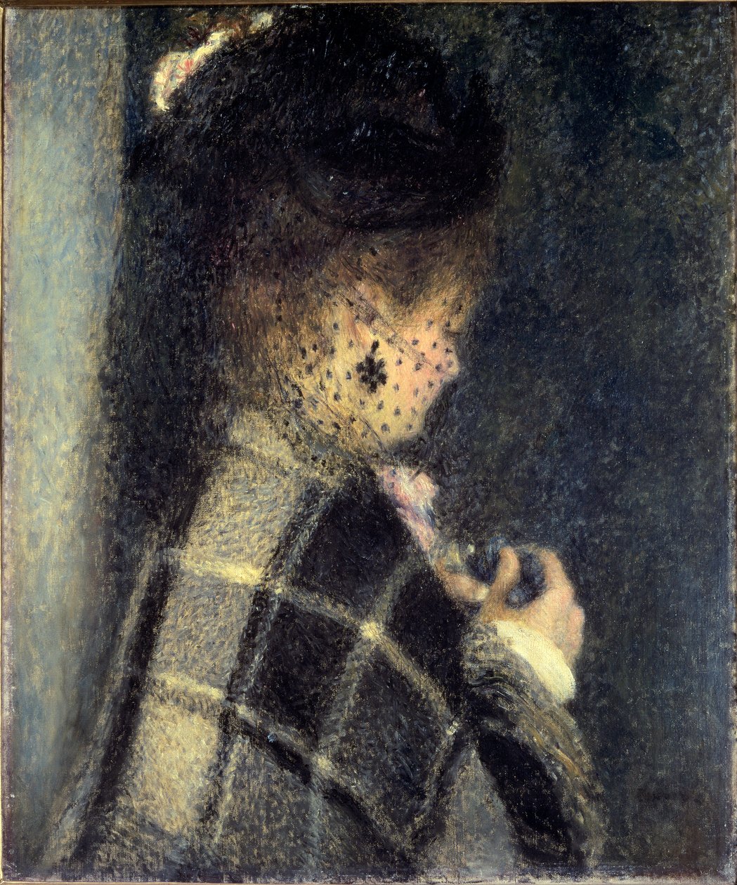 Mulher jovem com um véu pequeno, ca. 1870 (óleo sobre tela) de Pierre Auguste Renoir