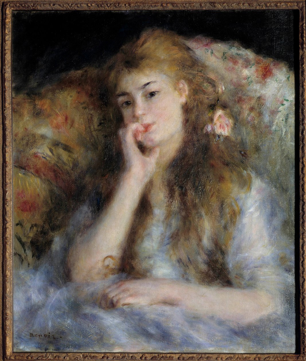 Jovem sentada ou "o pensamento" Pintura de Pierre Auguste Renoir (1841-1919) 1876 Coleção particular - Jovem sentada ou "O Pensamento". Pintura de Pierre Auguste Renoir (1841-1919) de Pierre Auguste Renoir