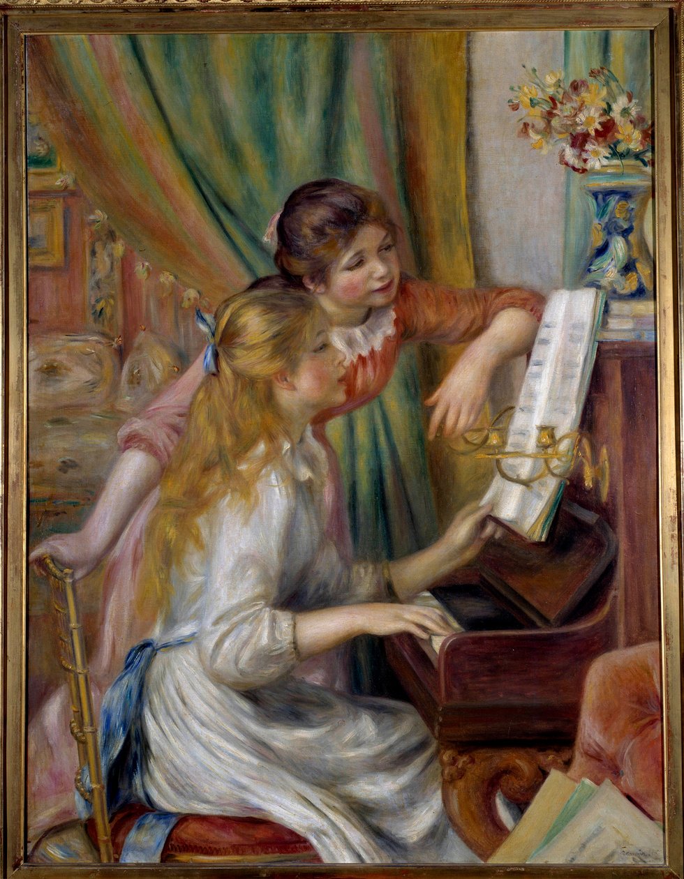 Jovens raparigas ao piano de Pierre Auguste Renoir