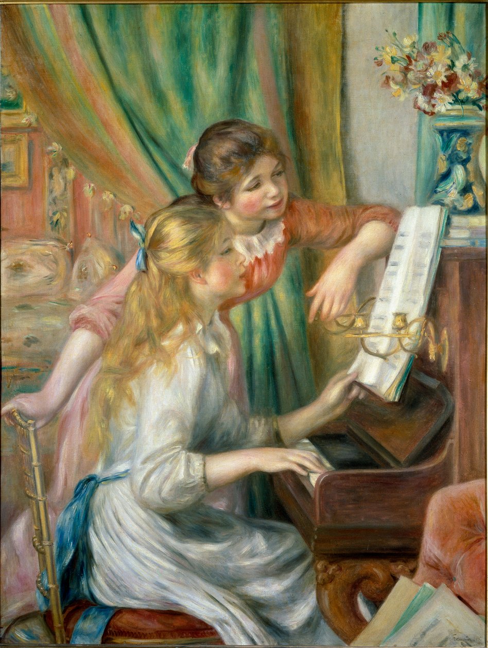 Jovens raparigas ao piano de Pierre Auguste Renoir