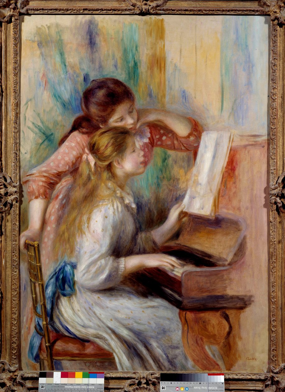 Jovens no estudo preparatório de piano de Pierre Auguste Renoir (1841-1919) 1892 Sun. 1,16x0,81 m Paris, musee de l
