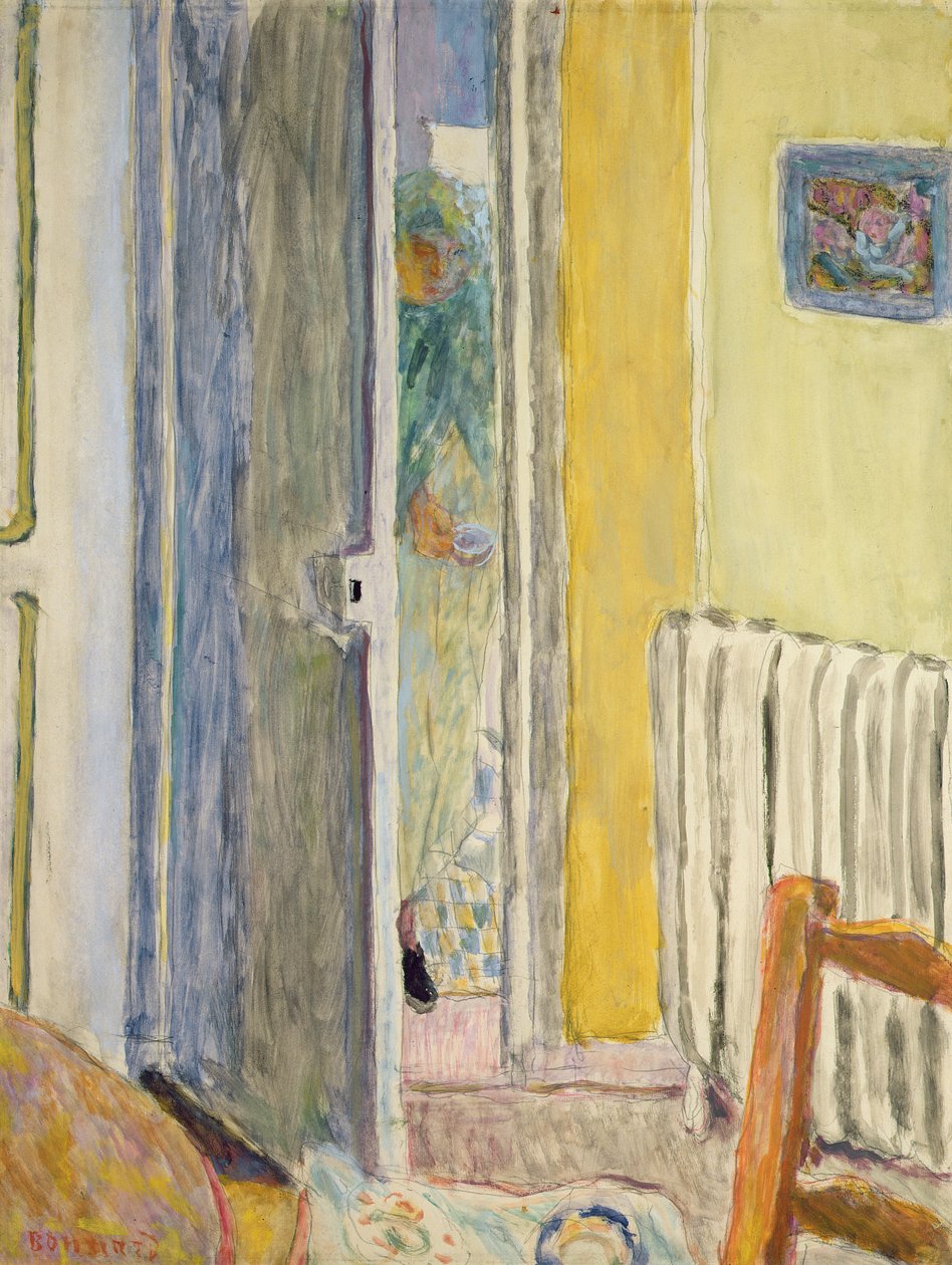 Uma mulher entrando na sala de estar, 1942 de Pierre Bonnard