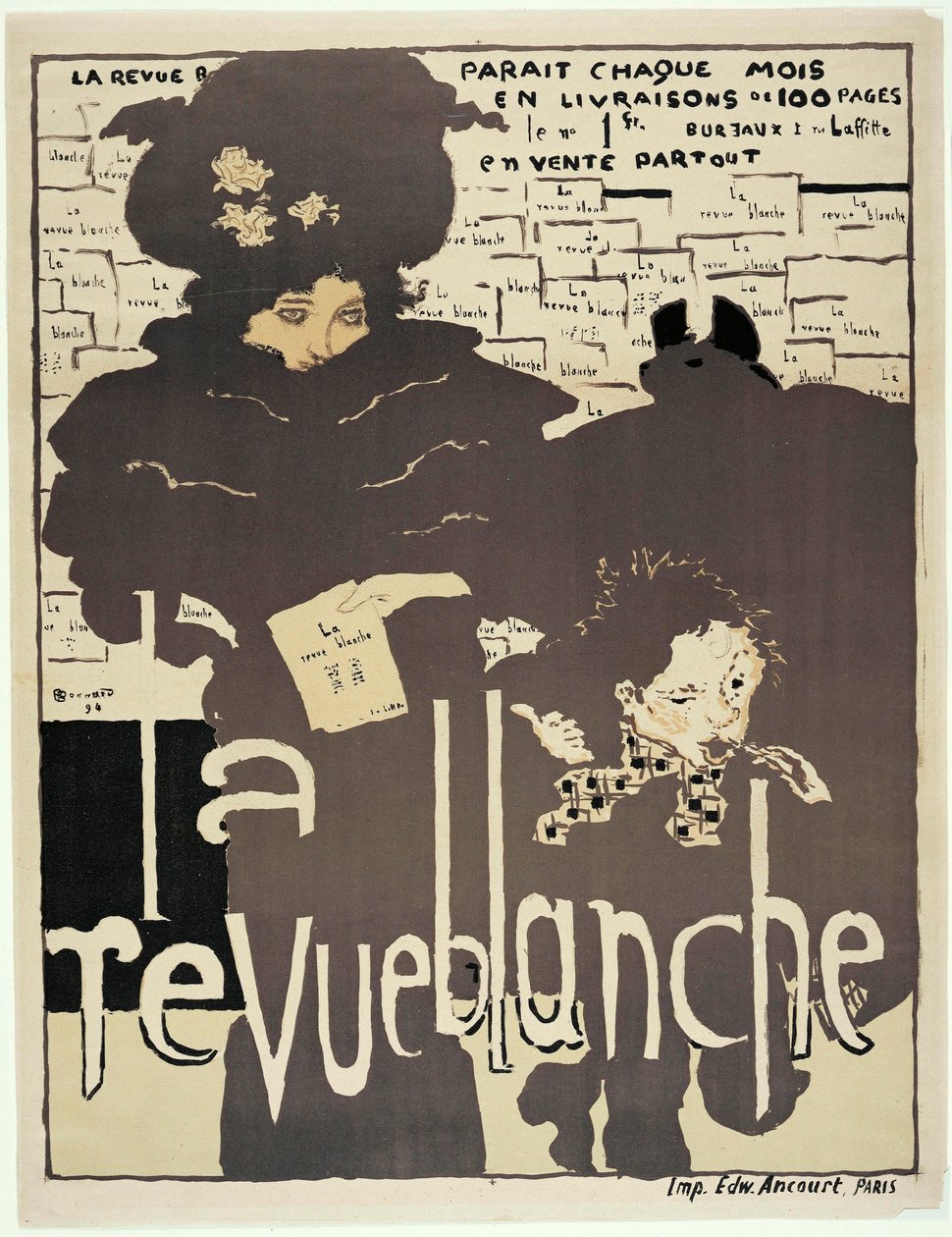 Cartaz de imprensa para "La Revue blanche". Retrato de Misia Sert (1872-1950) (?). Ilustração de Pierre Bonnard (1867-1947) de Pierre Bonnard