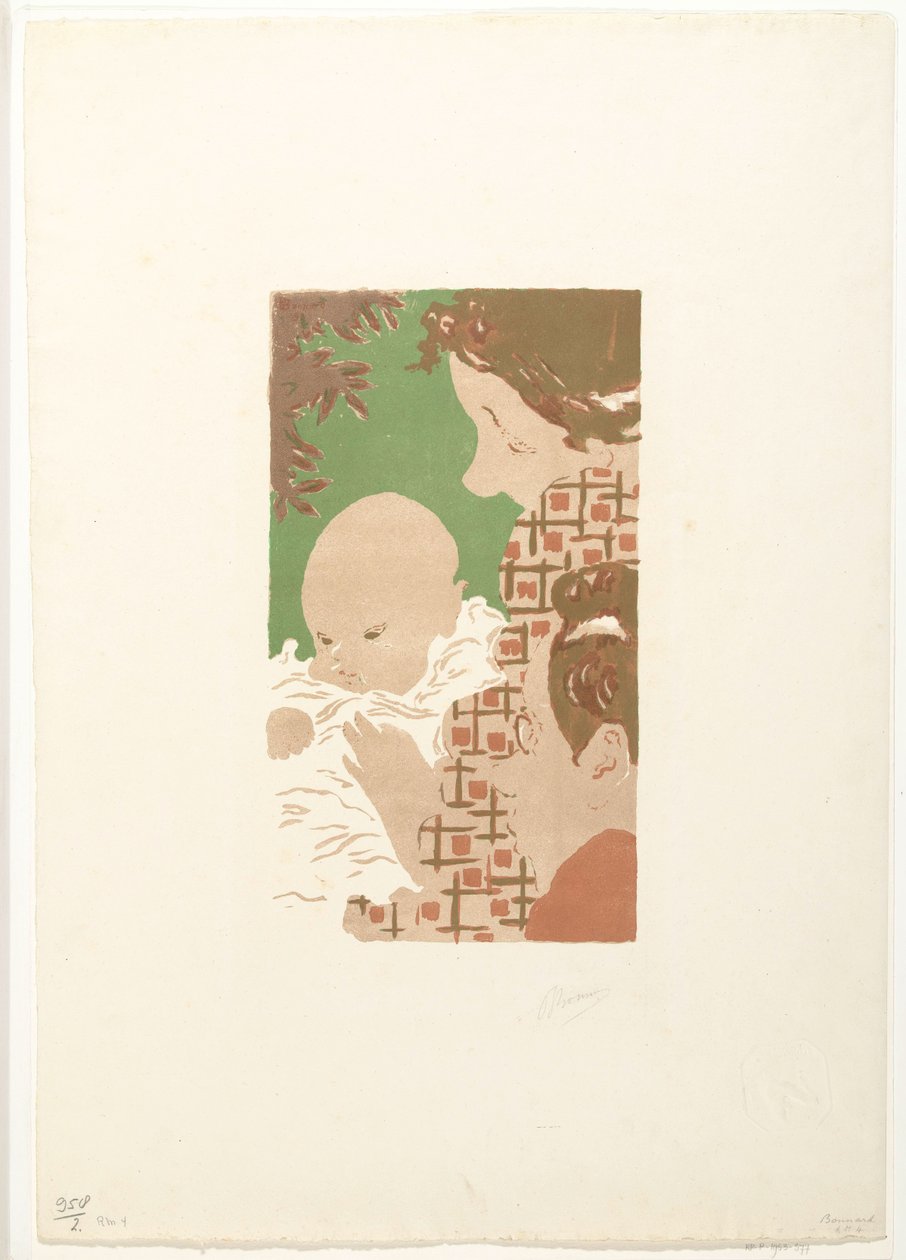 Andrée Terasse com o filho Jean e o irmão Pierre Bonnard Cena de família de Pierre Bonnard