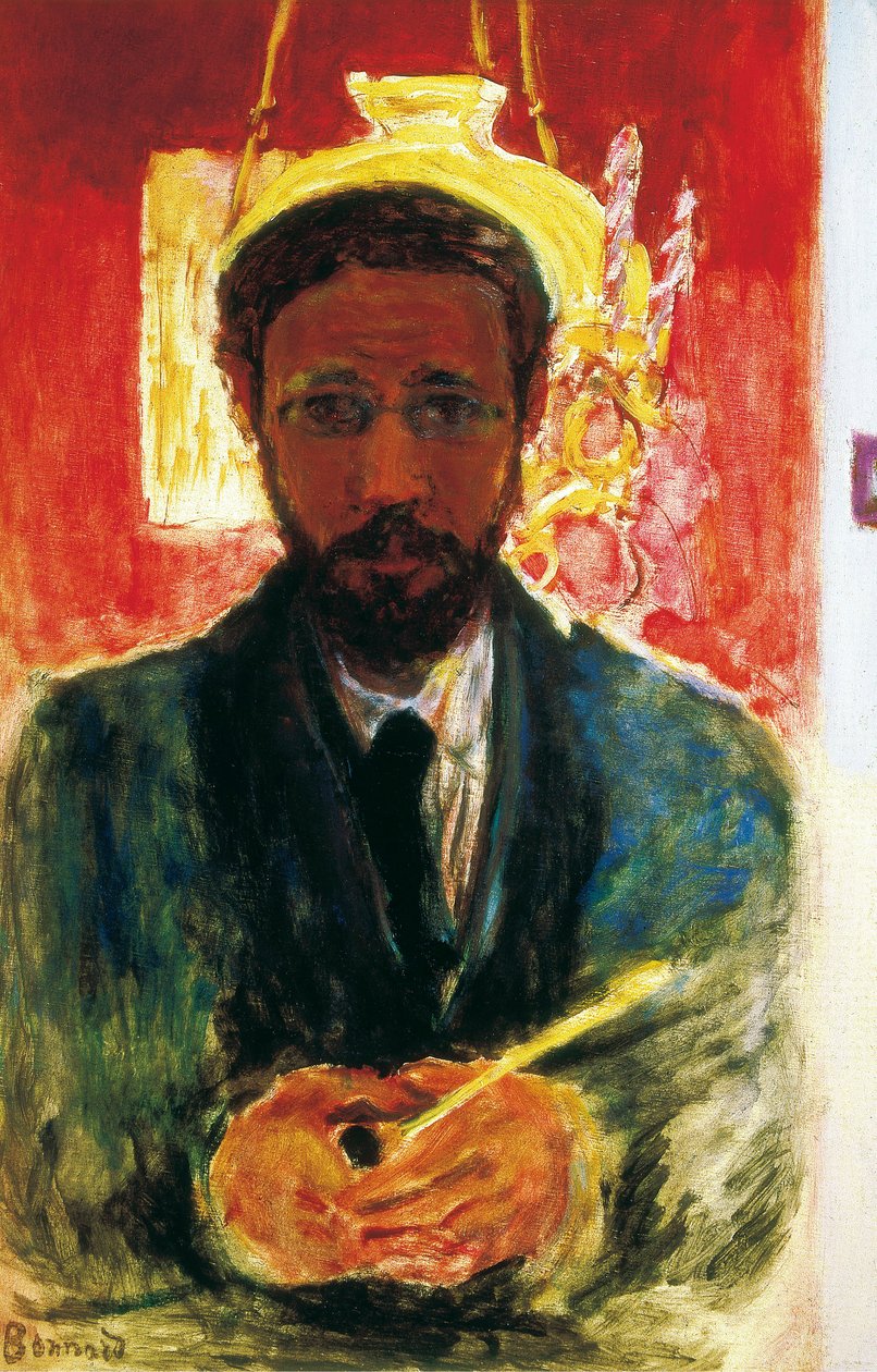 Auto-retrato com tubo. 1908 de Pierre Bonnard
