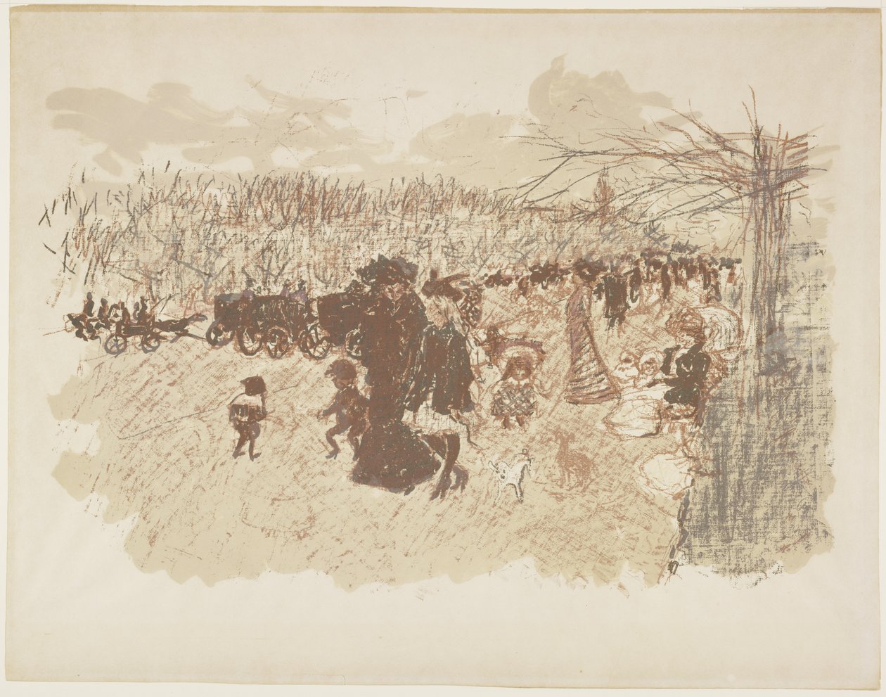 Avenida no Bois de Boulogne, c. 1898 (publicado em 1899) de Pierre Bonnard