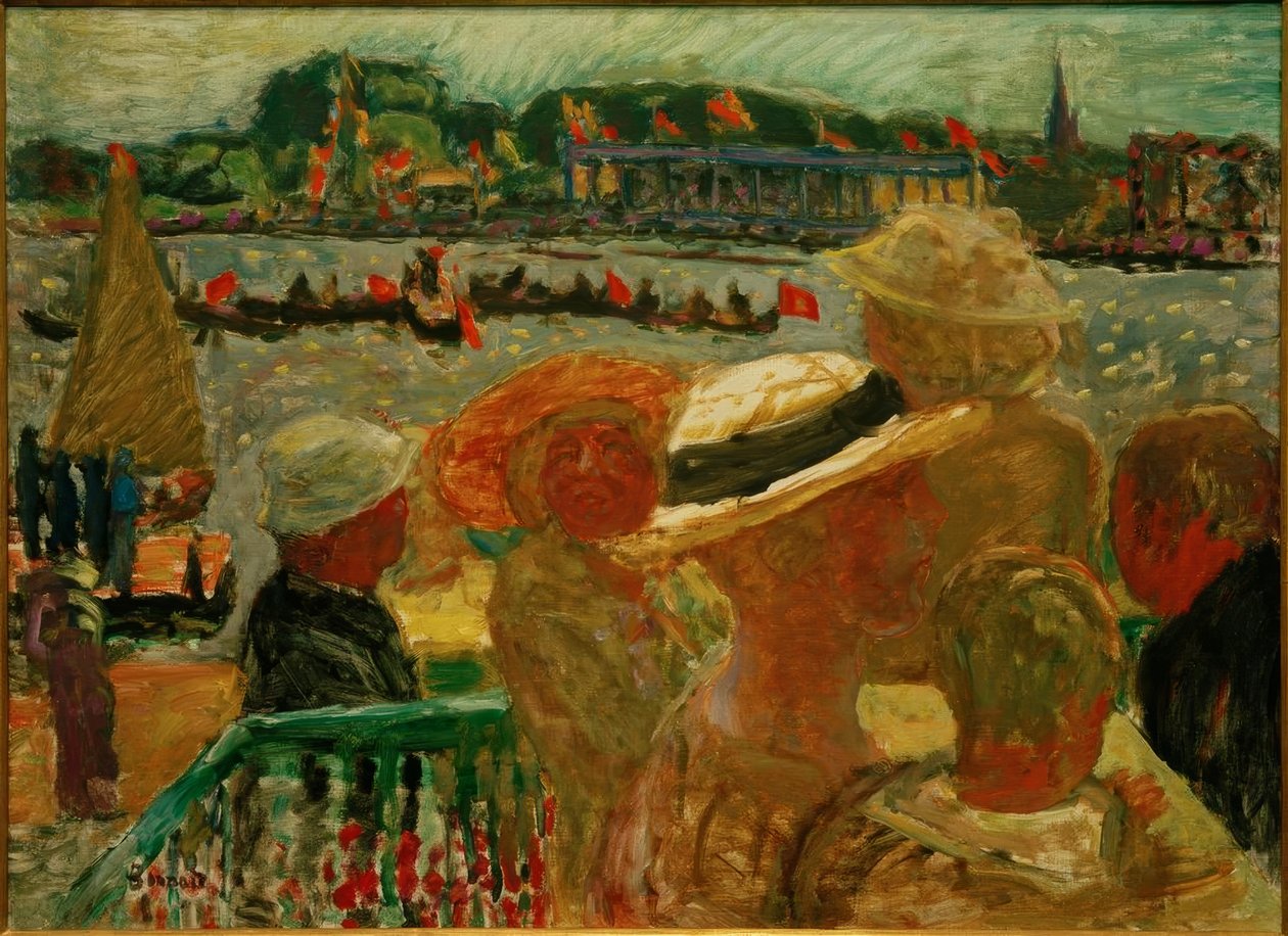 Vista do Uhlenhorster Fährhaus até o Aussenalster com St. Johannis de Pierre Bonnard
