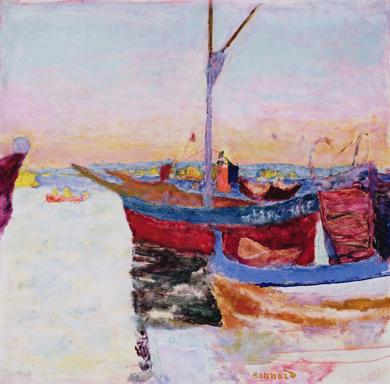 Barcos em Cannes, anoitecer, 1924 de Pierre Bonnard