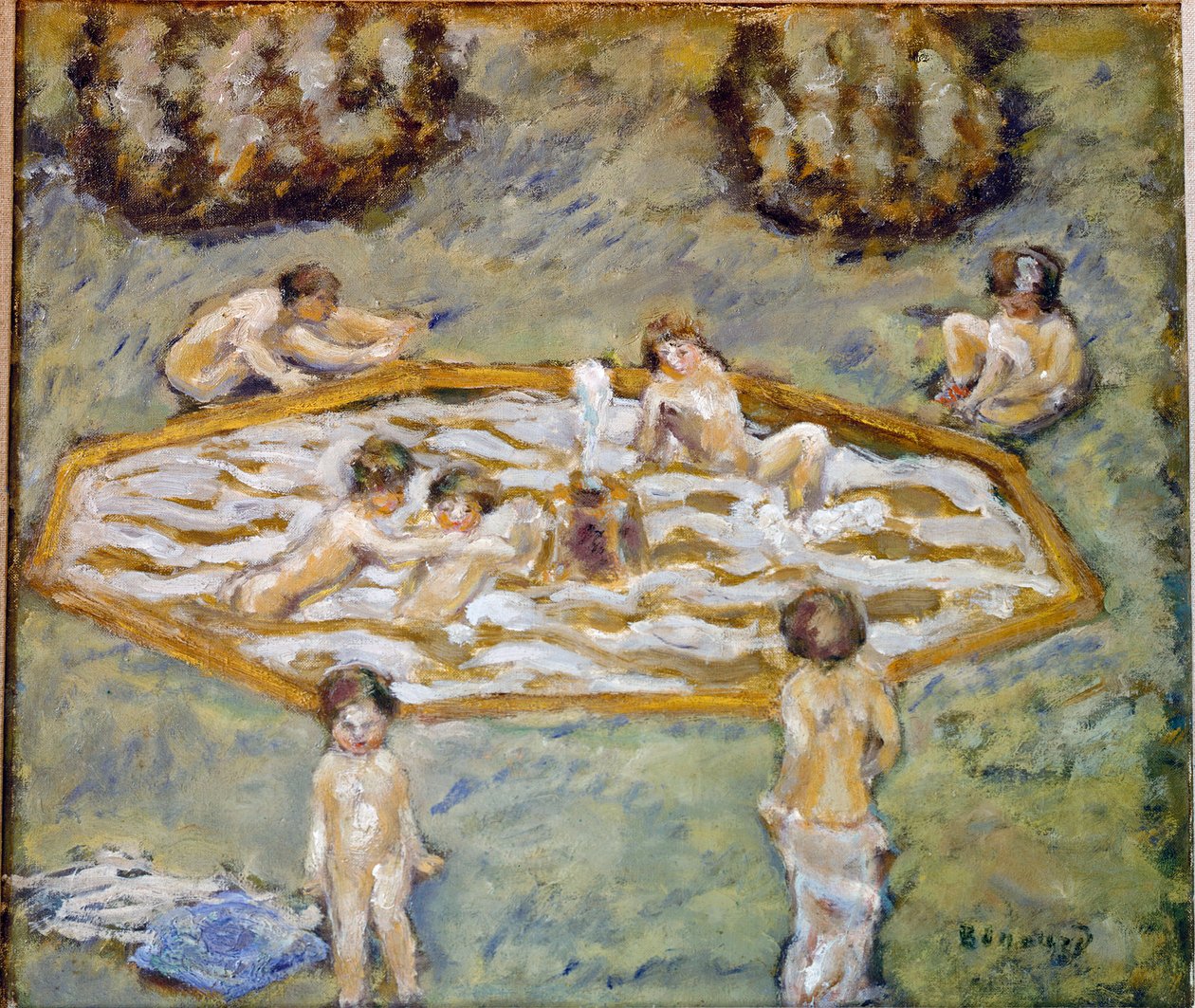 Crianças na piscina Crianças a brincar na água. Pintura de Pierre Bonnard (1867-1947) Londres, Marlborough Belas Artes de Pierre Bonnard