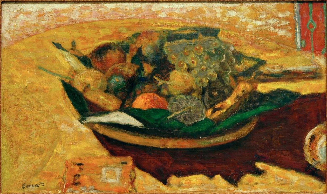 Xícara de frutas em uma mesa de Pierre Bonnard