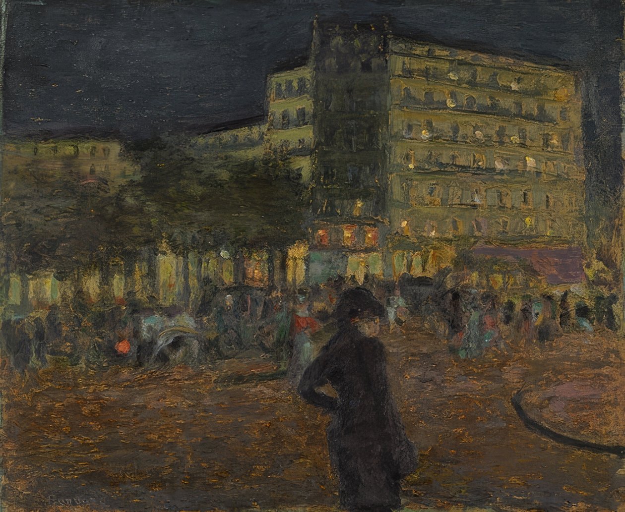O Place Pigalle à noite. Por volta de 1905-08 de Pierre Bonnard