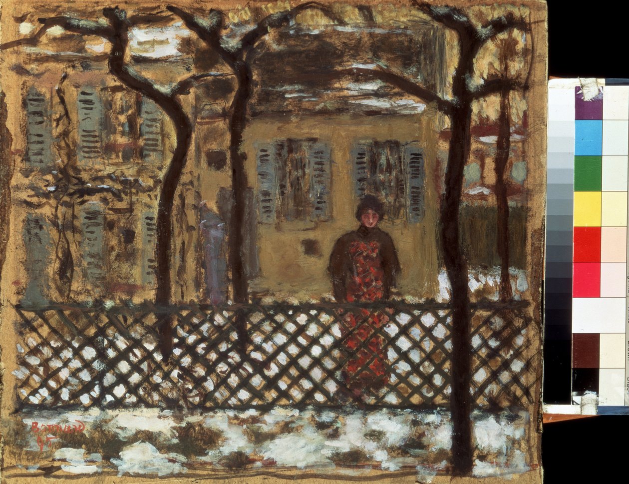 Atrás da Cerca. Pintura de Pierre Bonnard (1867-1947) de Pierre Bonnard