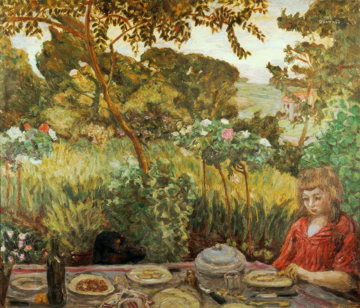 Fim da refeição no jardim de Pierre Bonnard