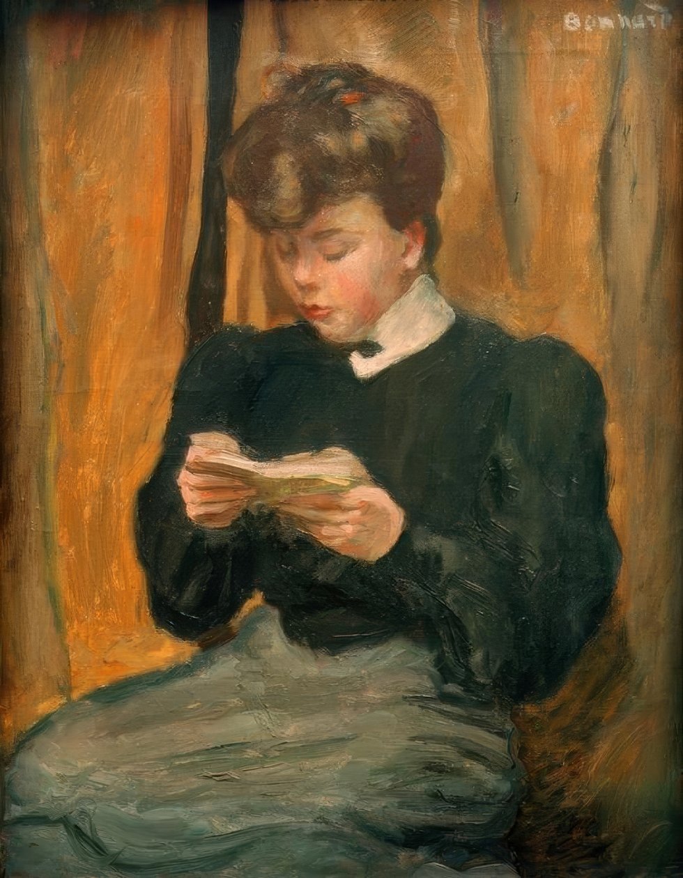 Mulher lendo um livro de Pierre Bonnard