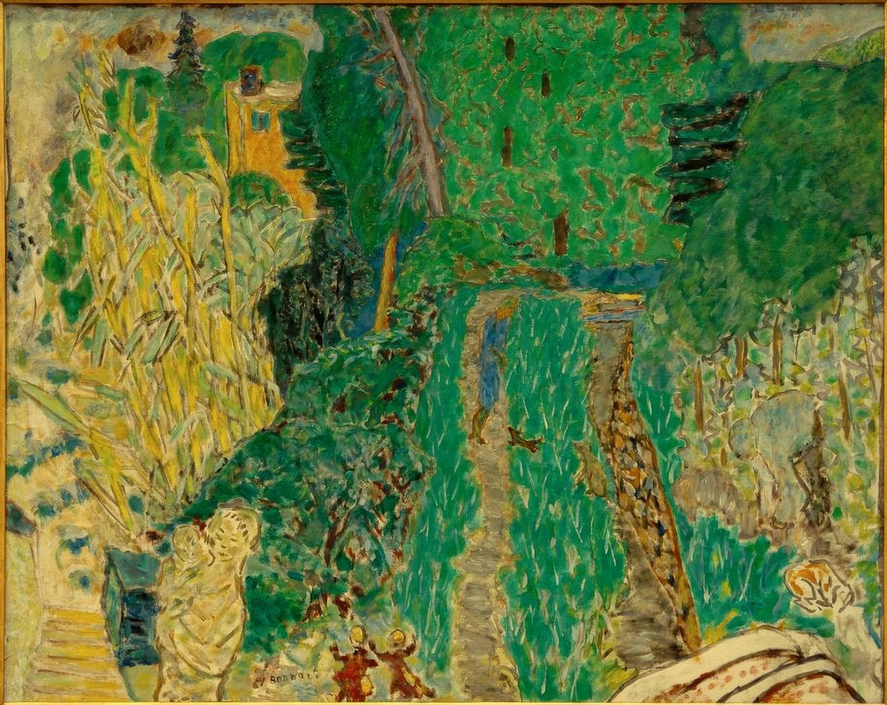 Jardim na pequena ponte de Pierre Bonnard