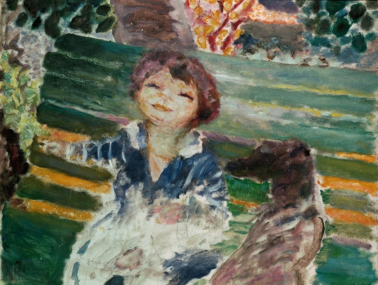 Menina com cachorro de Pierre Bonnard
