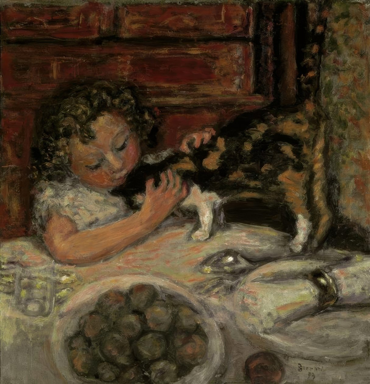 Menina com gato de Pierre Bonnard