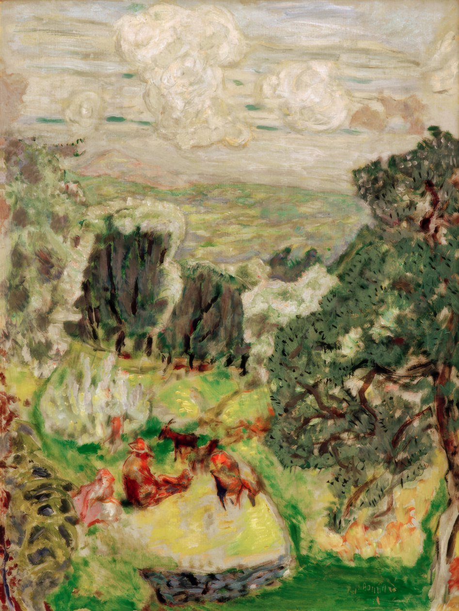 The Olive Grove; Paisagem com cabras de Pierre Bonnard