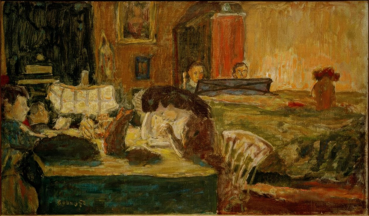 A noite no salão (Family Terrace) de Pierre Bonnard