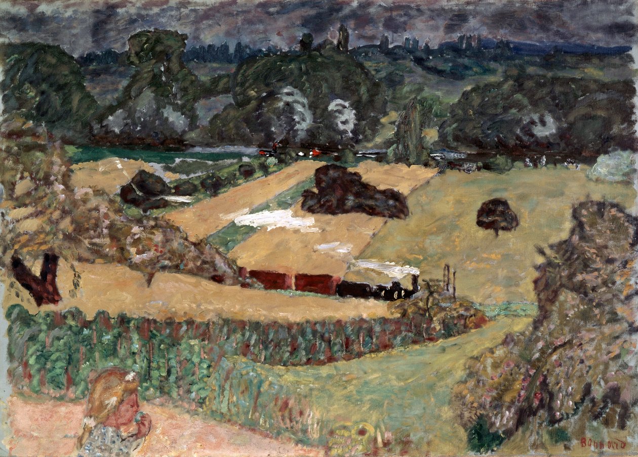 Paisagem com trem de carga, 1909. de Pierre Bonnard