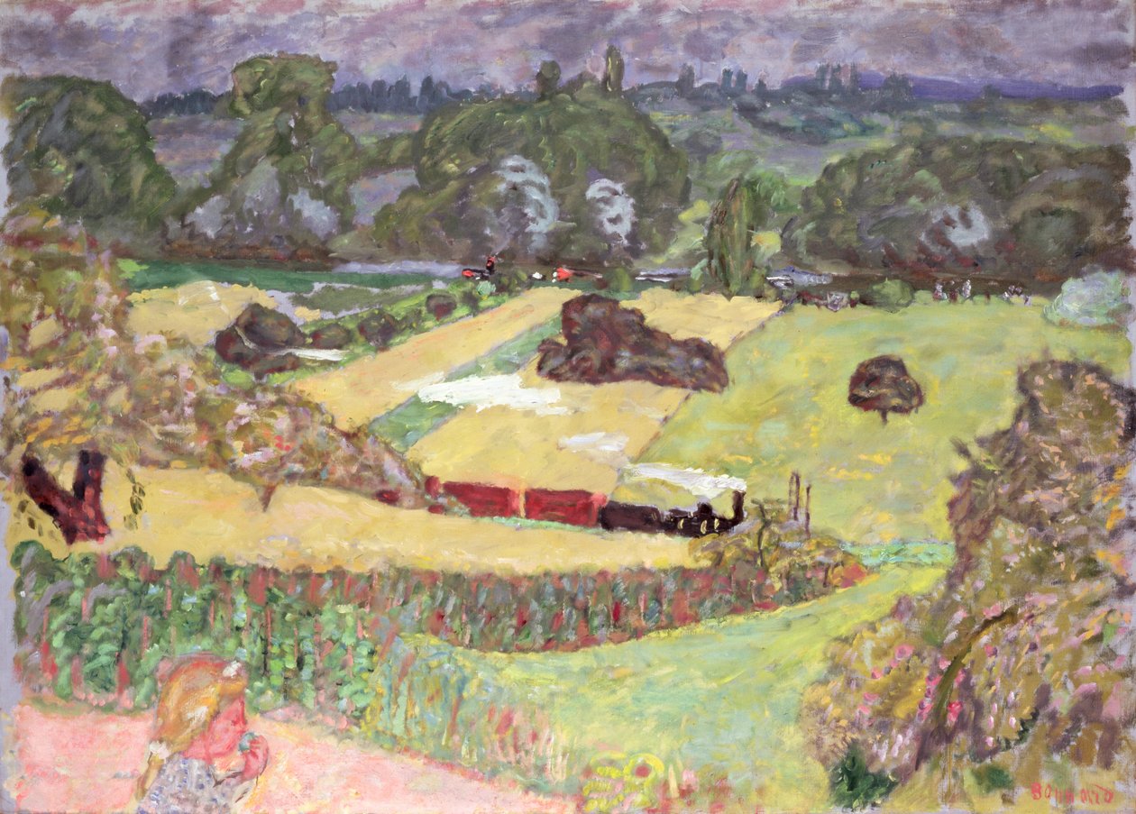 Paisagem com trem de carga, 1909 de Pierre Bonnard