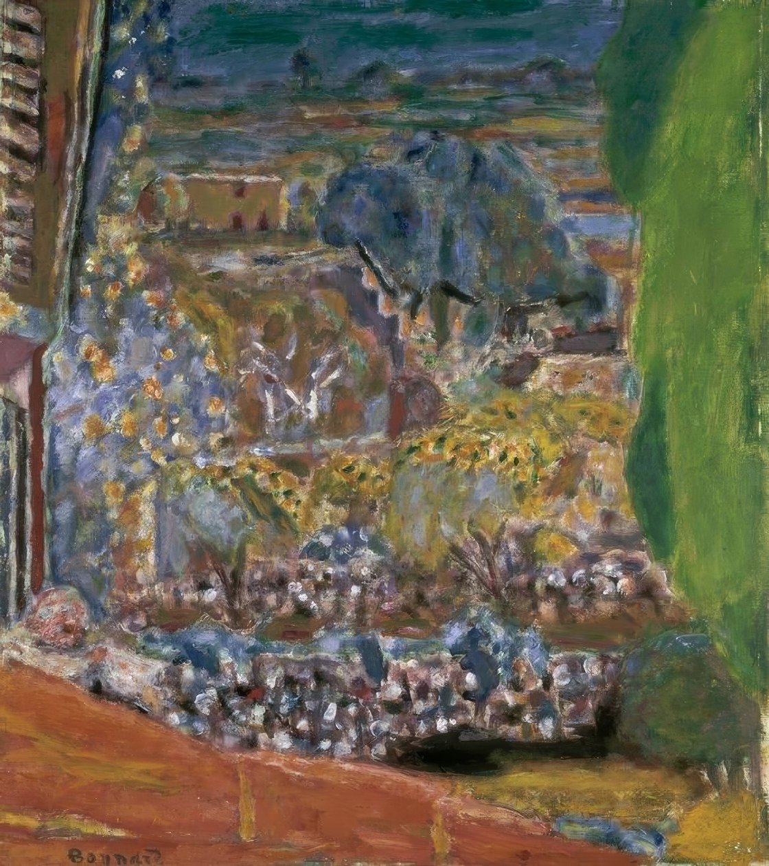 Paisagem com telhados vermelhos de Pierre Bonnard
