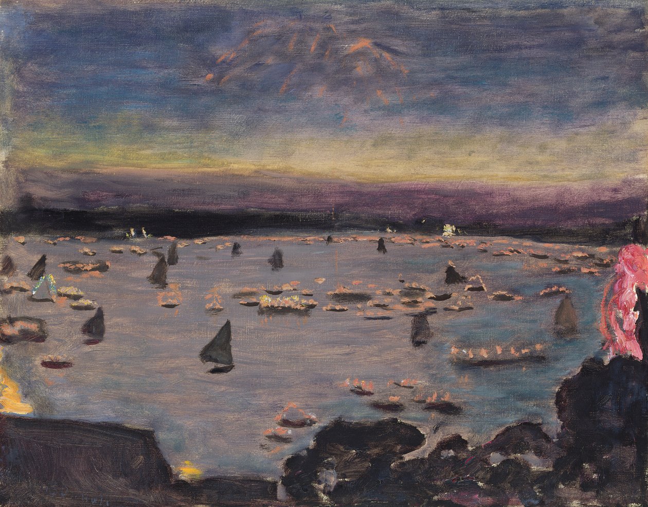 Procissão de lanterna no exterior Alster, 1913 de Pierre Bonnard