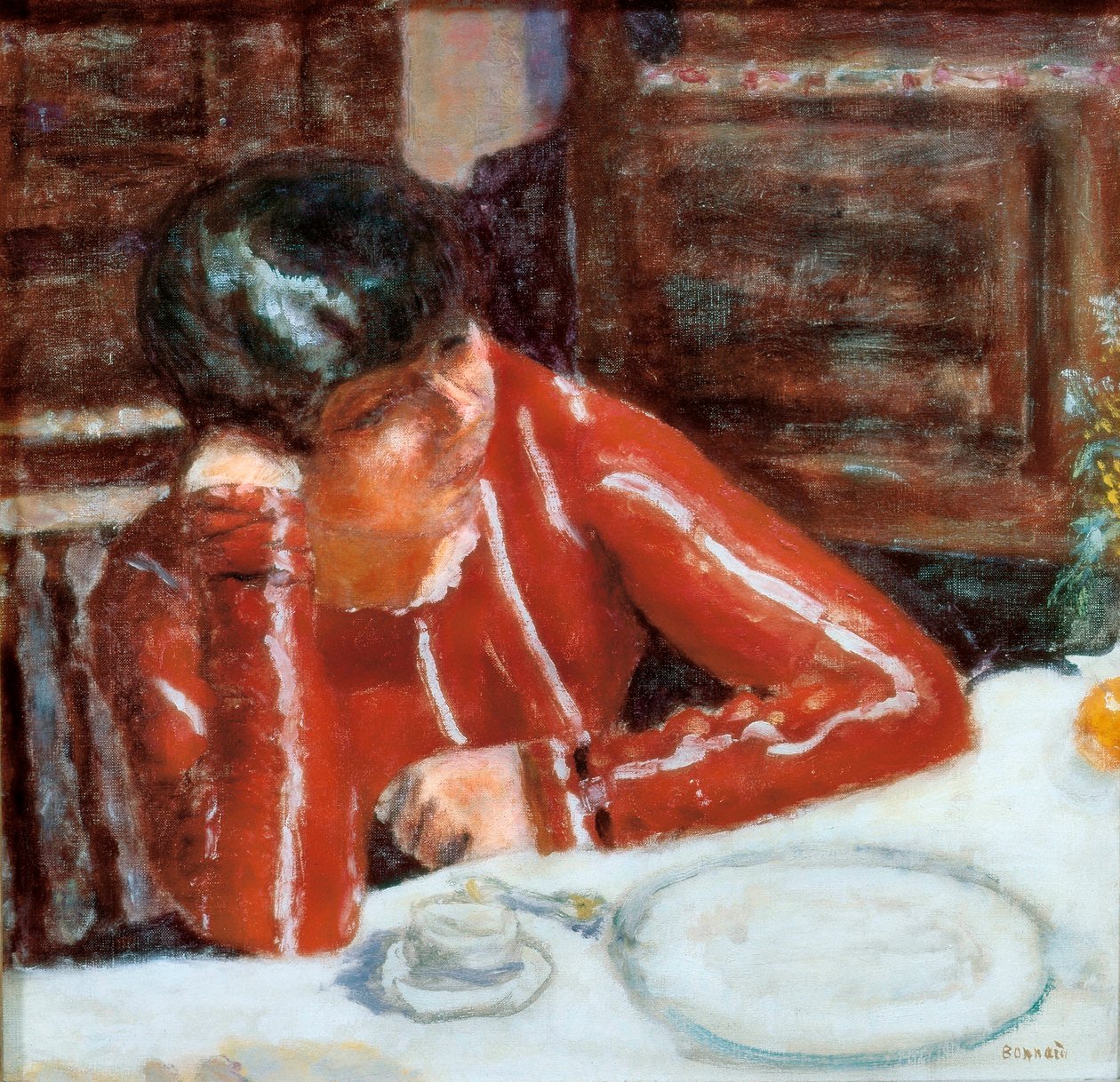 O corpete vermelho - Marthe Bonnard de Pierre Bonnard