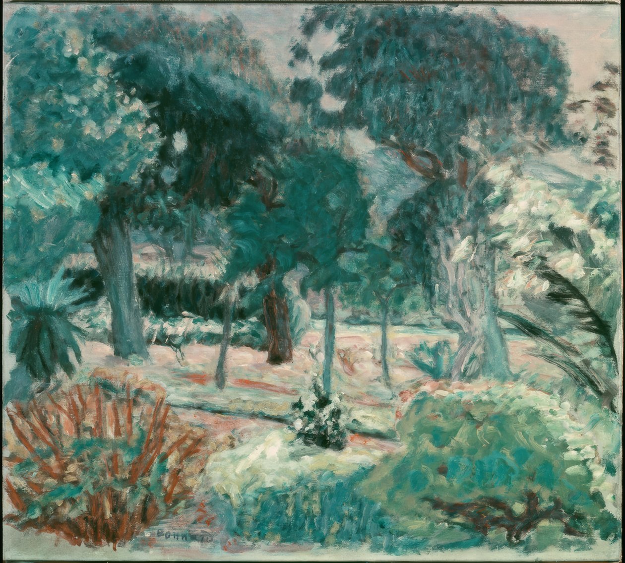 O jardim em Le Var (Saint-Tropez, Villa Josephine) de Pierre Bonnard