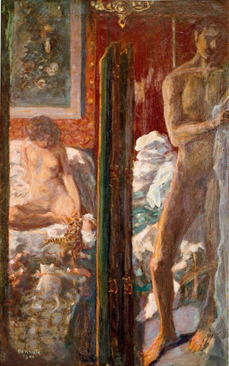 The Man and the Woman Painting by Pierre Bonnard (1867-1947) 1900 Dim. 115x72 cm Paris, museu nacional de arte moderna de Pierre Bonnard