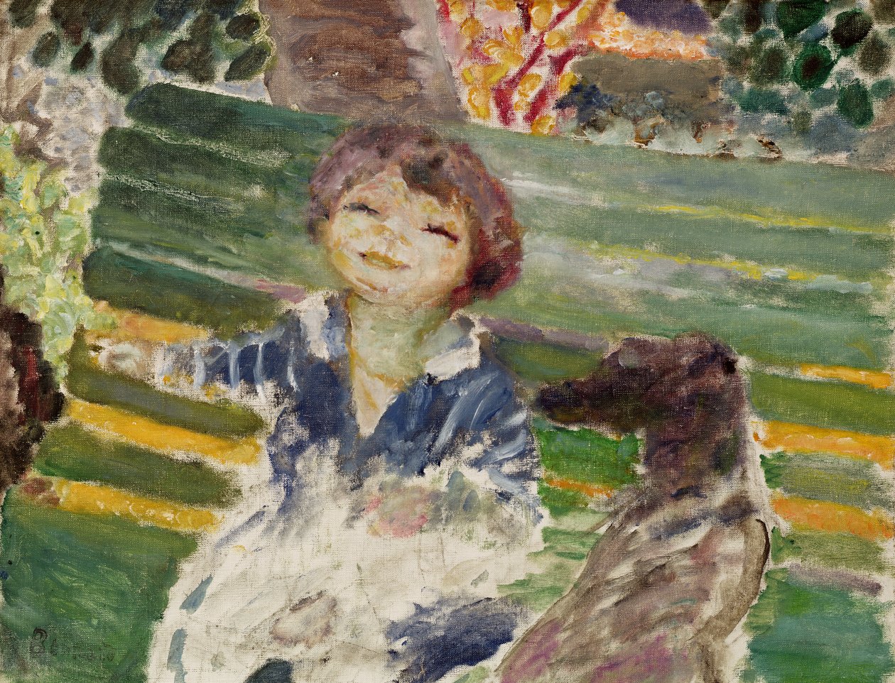 Menina com um cão de Pierre Bonnard