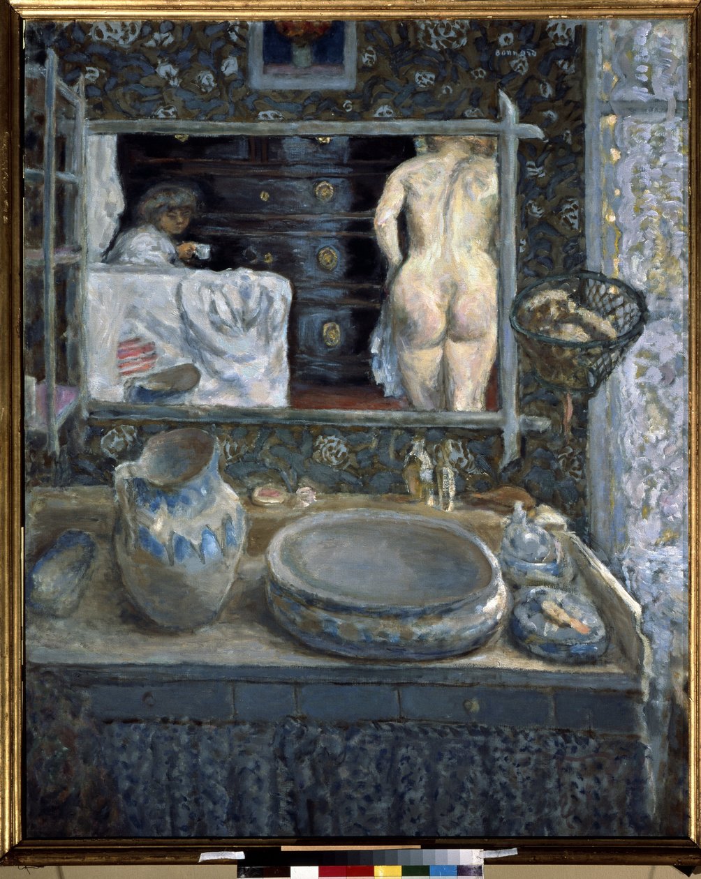 Espelho acima de um lavatório de Pierre Bonnard