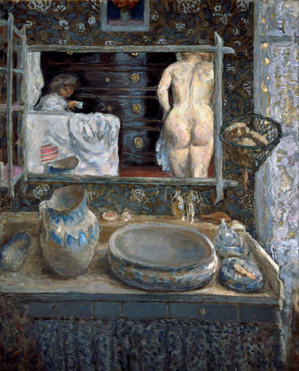 Espelho acima de um lavatório, 1908. de Pierre Bonnard