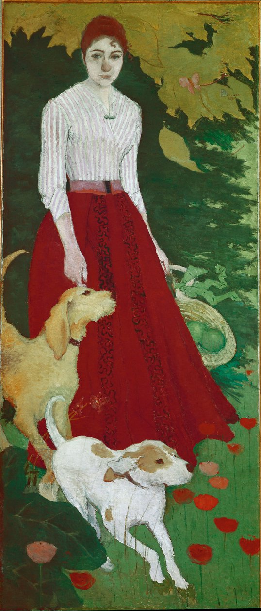 Miss Andree Bonnard e os seus cães (óleo sobre tela de Pierre Bonnard