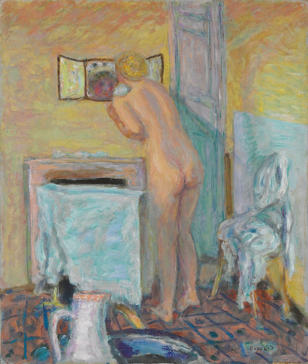 Nu antes do espelho ou banhista; Nu devant la glace ou Baigneuse de Pierre Bonnard