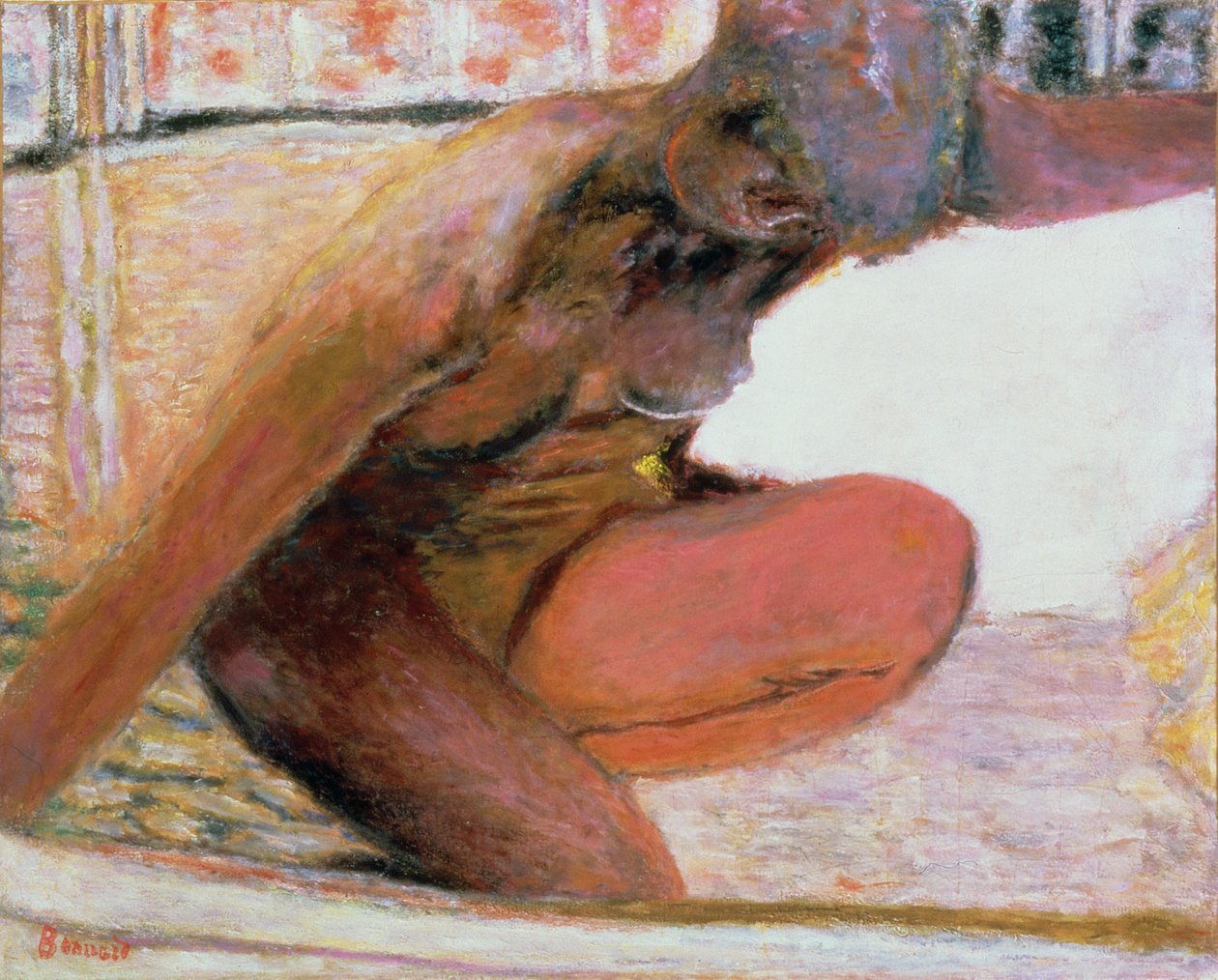 Nude agachado no banho, 1940 de Pierre Bonnard