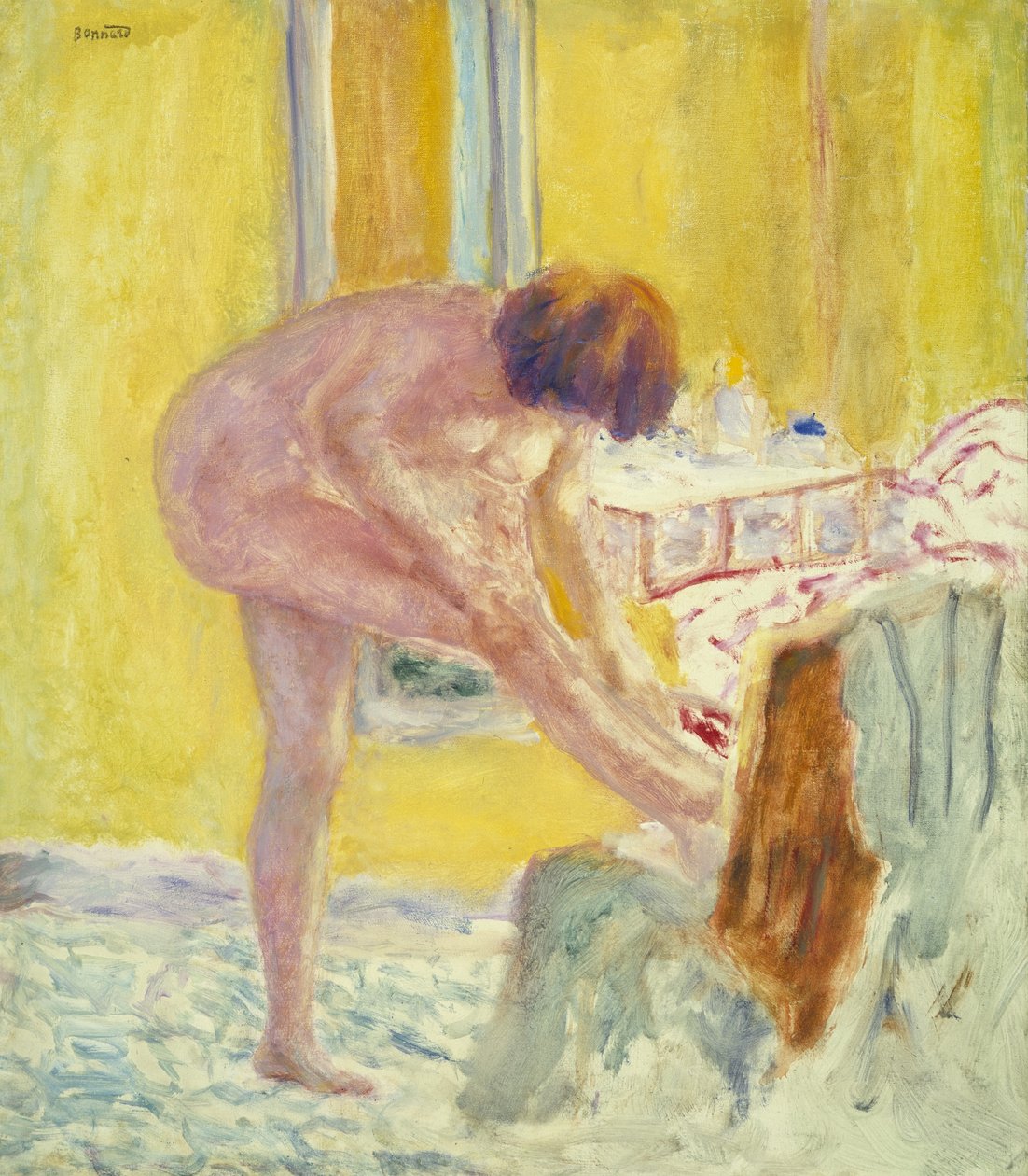 Nu, Fundo Amarelo, c.1924 (óleo sobre tela) de Pierre Bonnard