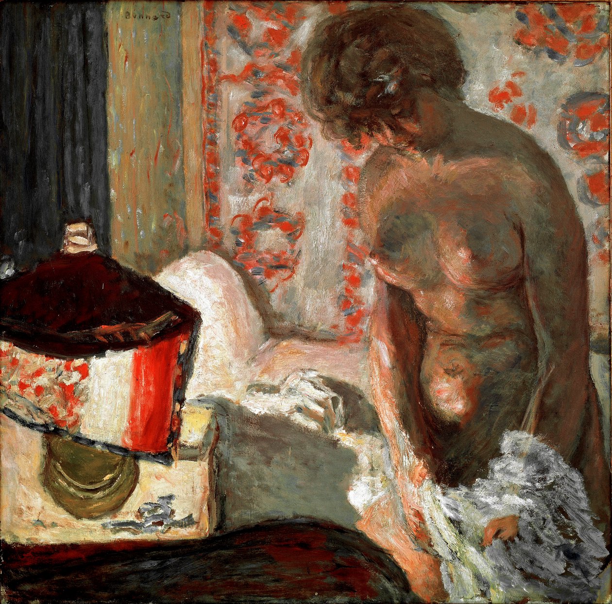 Nu com lâmpada Pintura por Pierre Bonnard (1867-1947) 1910-1911 Dim. 75,5x75 cm Berna, Coleção Hans R. Coleção Hahnloser de Pierre Bonnard