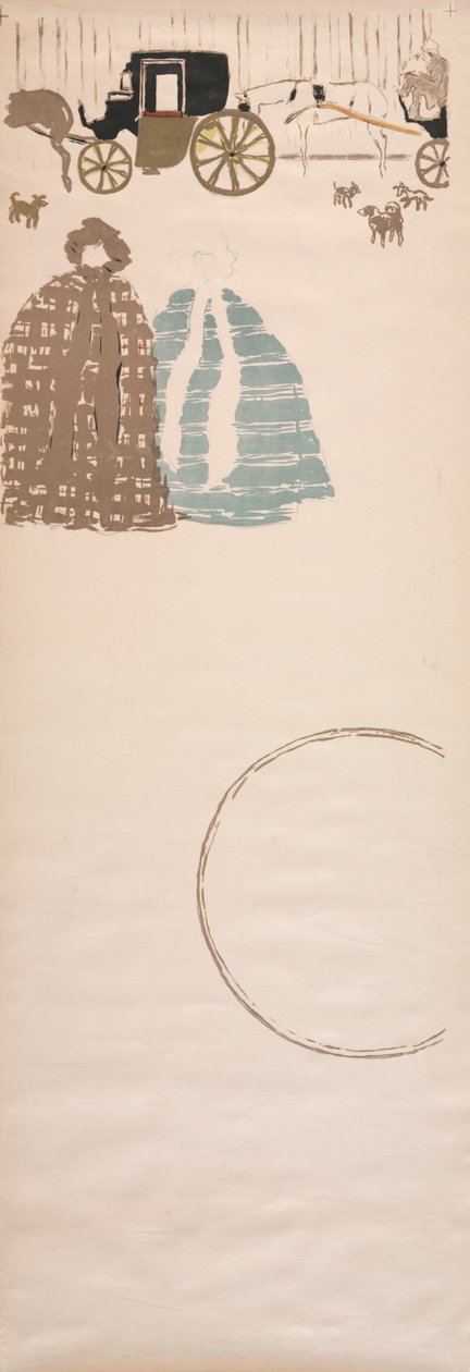 Passeio das Enfermeiras, Friso de Carruagens, 1895. de Pierre Bonnard