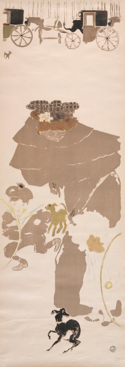 Passeio das Enfermeiras, Friso de Carruagens, 1895. de Pierre Bonnard