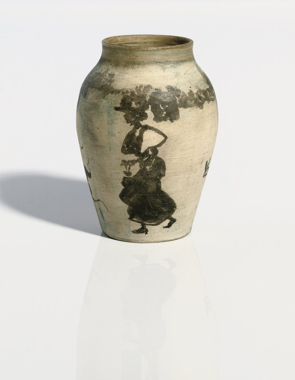 Vaso pequeno: scène de rue, c.1894-95 (tinta nanquim em vaso de balaústre de porcelana pintada sem esmalte) de Pierre Bonnard
