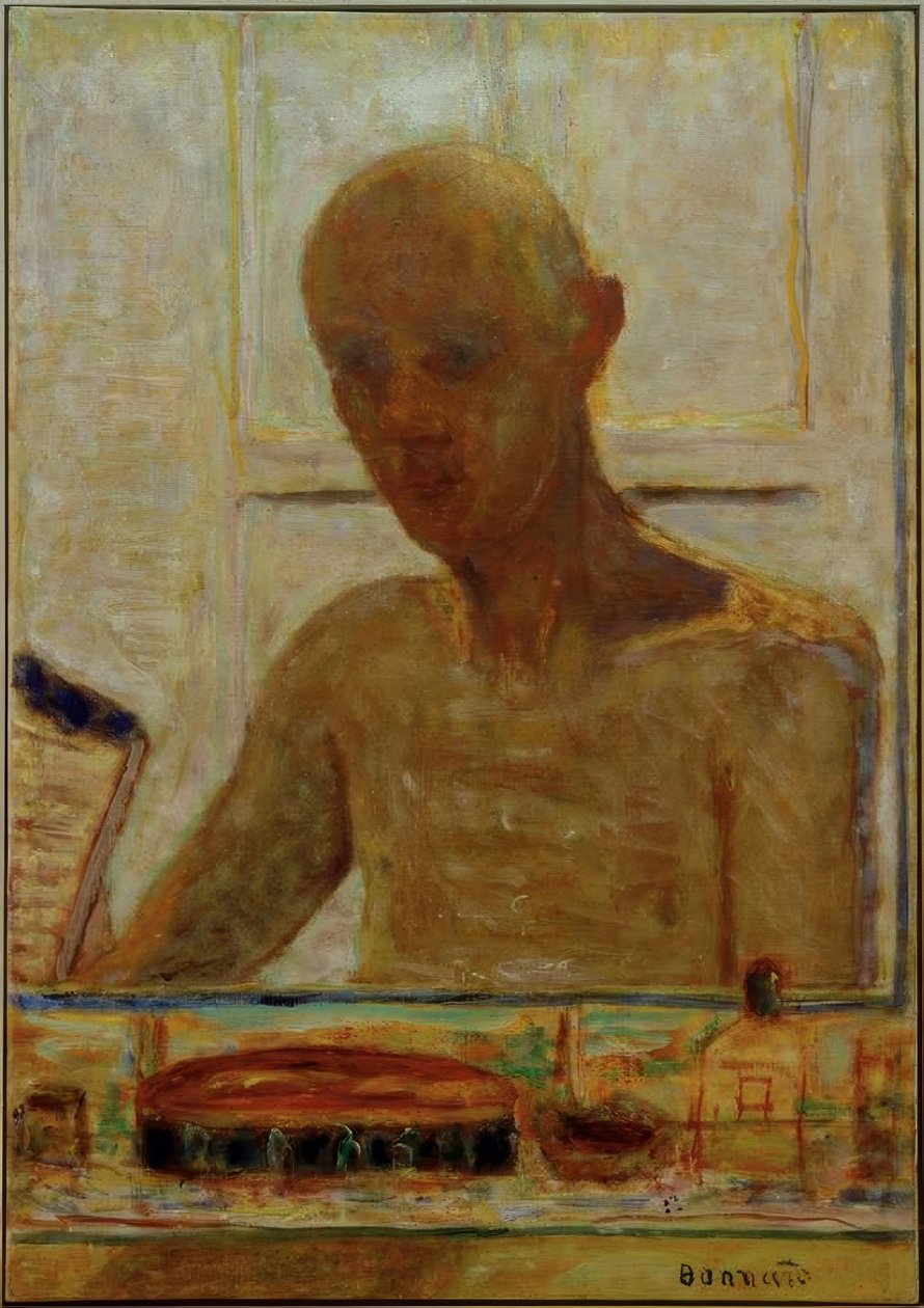 Retrato do artista no espelho do vaso sanitário (auto-retrato) de Pierre Bonnard