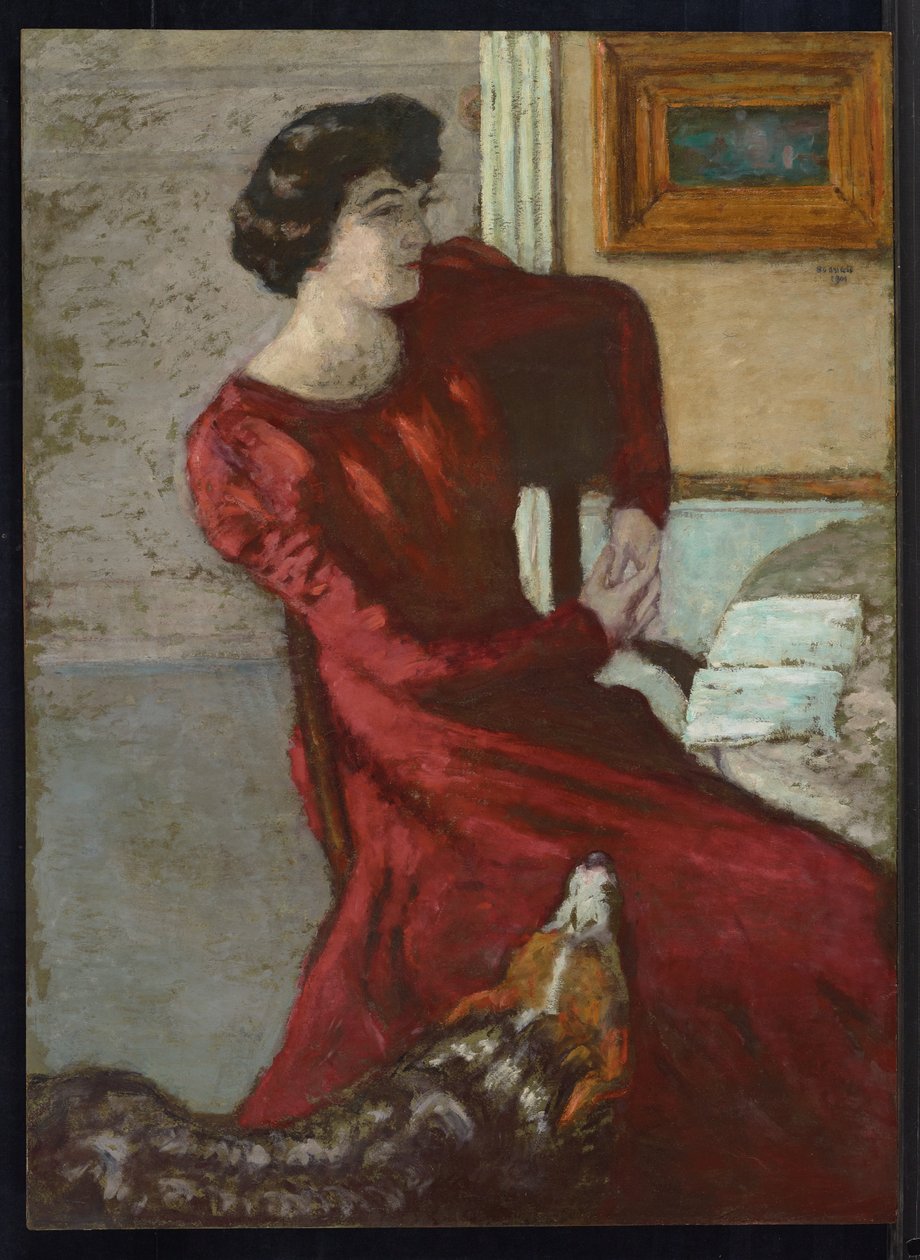 Retrato de Madame Hessel, ou a Mulher de Vermelho, 1901 de Pierre Bonnard