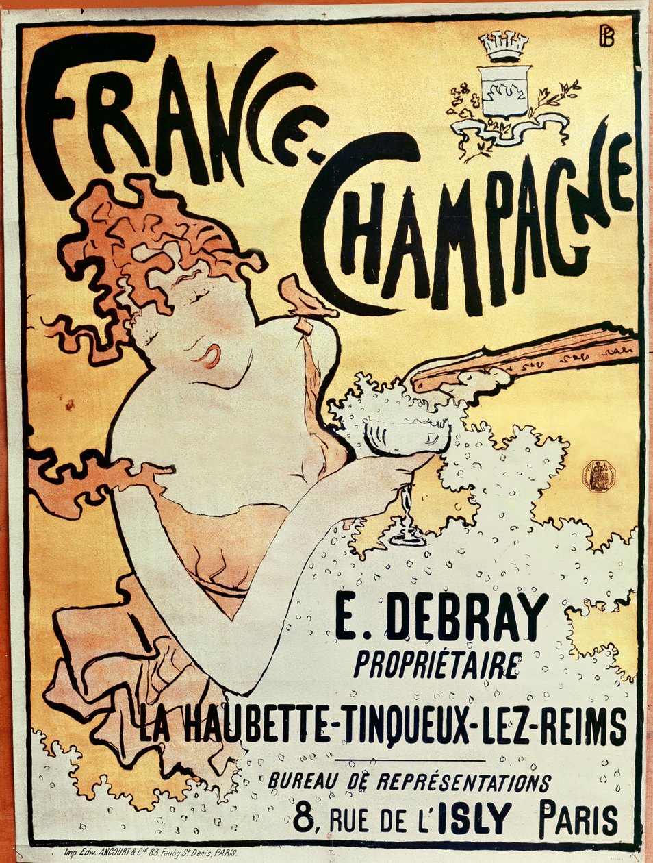 Cartaz publicitário França Champagne, 1891 de Pierre Bonnard