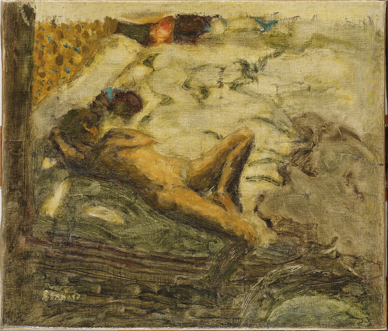 Esboço preparatório para L&39;Indolente, c.1899 (óleo sobre tela) de Pierre Bonnard