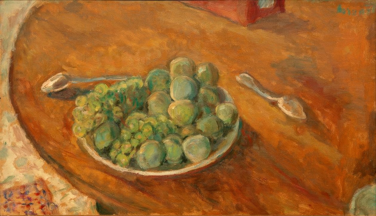 Ameixas e uvas de Pierre Bonnard